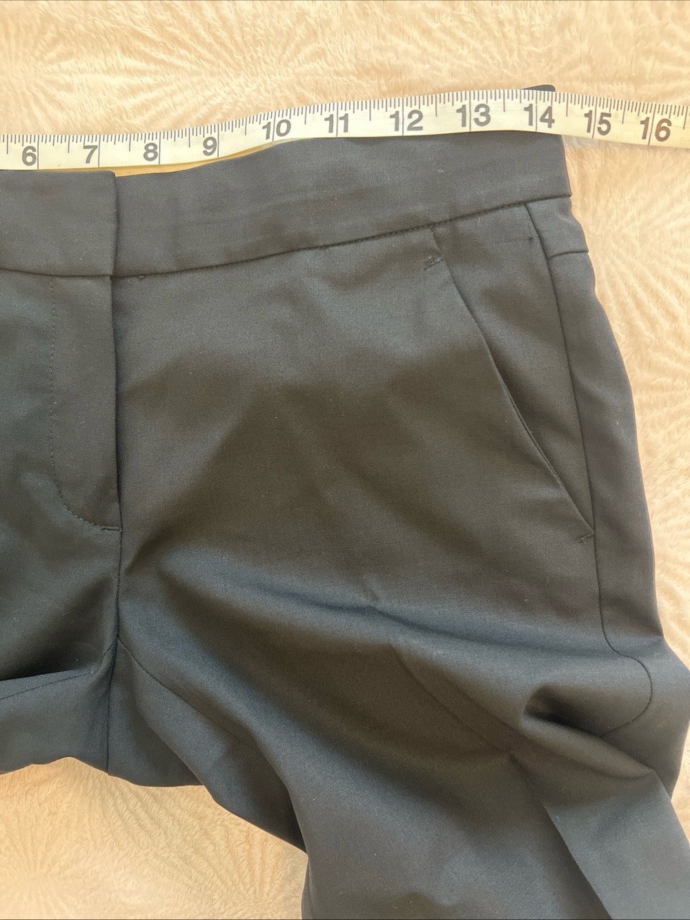 Theory Solada wool/ spandex Classic Black Wide-Leg Dress Pants - Women's 0 GREAT - Picture 9 of 12